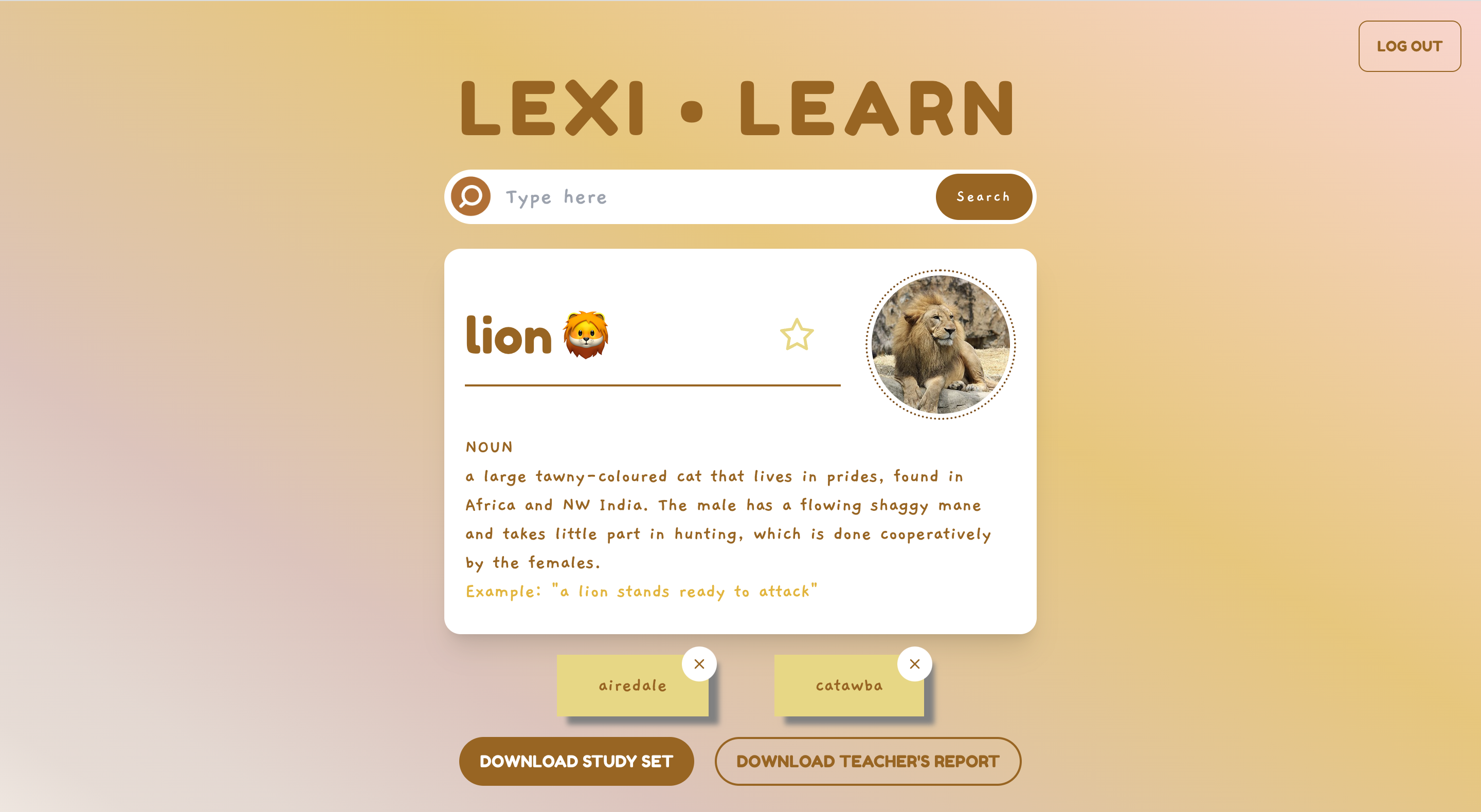 Lexi Learn Picture Dictionary project preview